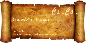 Csuvár Csaba névjegykártya