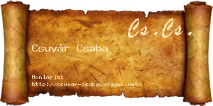 Csuvár Csaba névjegykártya