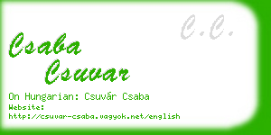 csaba csuvar business card