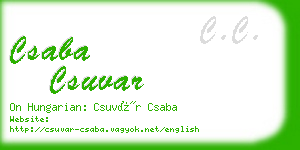 csaba csuvar business card